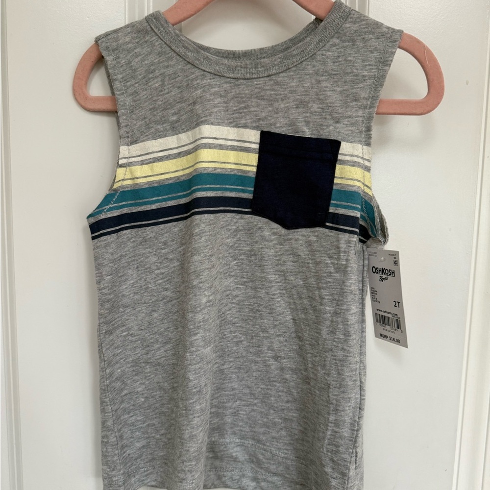 FWP OshKosh B'gosh Gray Striped Toddler Tank Top
